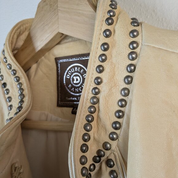 Double D Ranch XL Studded Leather Jacket in Bone - Picture 13 of 16